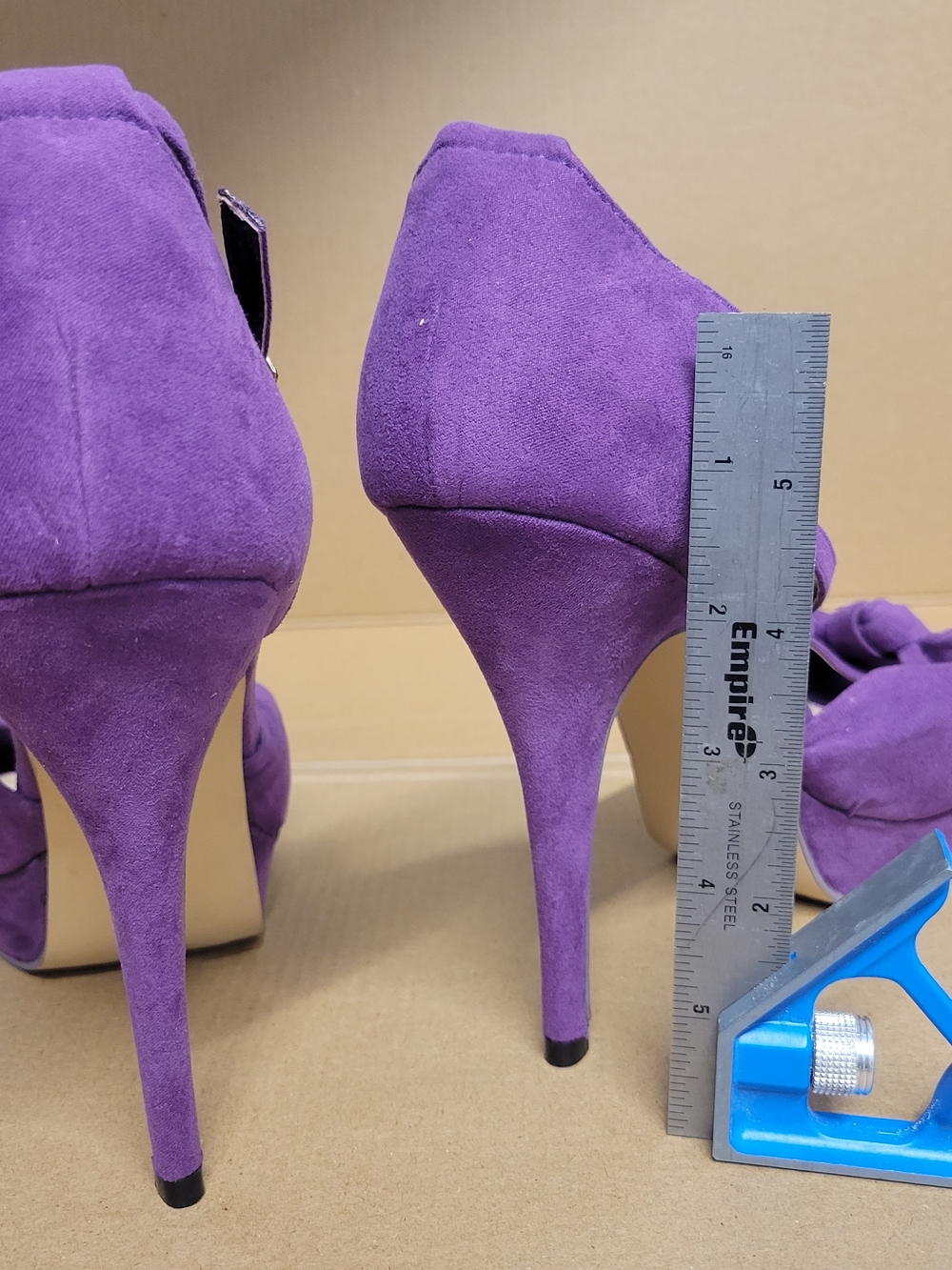 Purple Suede Platform Stiletto Heels for Women
